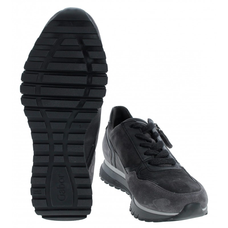 Black suede hot sale ladies trainers